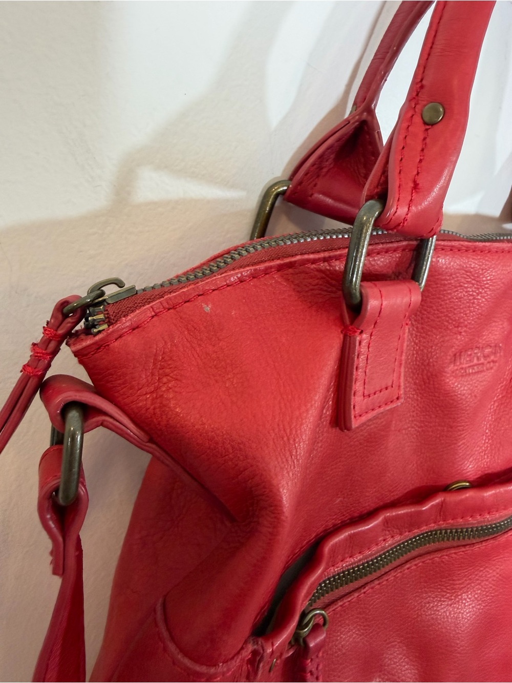 American Leather Co Jamestown Tote in Cherry - Picture 6 of 16